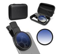 AMFUN 52mm Filtre CPL, Filtre Polarisant Circulaire Réduction des Reflets et des Éblouissements,Adaptateur à Clipser pour iPhone, Samsung et Autres Smartphones