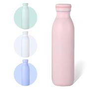 AMFUN 600 ml Bouteille D'eau Isotherme, INOX Gourde Isotherme, Gourde INOX Reutilisable sans BPA, pour Maintien Chaud 12 Heures & Froid Jusqu’à 24 Heures, pour Voyage, Sport, Gym（Poudre de Pêche）