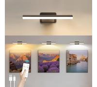 AMFUN Applique Murale pour Tableaux, 4500mAh Lampe LED sans Fil pour Cible de Fléchettes, Eclairage Tableau LED Sans Fil avec Télécommande, 3 Températures de Couleur et Fonction Minuterie (Noir)