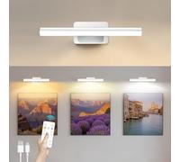 AMFUN Applique Murale pour Tableaux, 4500mAh Lampe LED sans Fil pour Cible de Fléchettes, Eclairage Tableau LED Sans Fil avec Télécommande, 3 Températures de Couleur et Fonction Minuterie (Blanc)