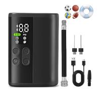 AMFUN Compresseur à Air Portatif, Mini Pompe à Air Électrique, 2600mAh Compresseur avec Affichage Numérique Lumière LED et Port C USB, pour Diverses Balles, Basket-Ball, Football, Ballon de Plage