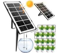 AMFUN Kits D'arrosage Automatiques Goutte à Goutte énergie Solaire, Système d'irrigation Jardin avec 12 Modes de Minuterie+Tuyau de 15M, Système Arrosage Automatique Solaire pour Plantes de Balcon