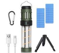 AMFUN Lampe de camping portable et intégrée 3 en 1, 3000mAh Lampe de Camping Avec 18 comprimés anti-moustiques, Dual Sided Heating, 5 modes d'éclairage, Design magnétique, Étanchéité IPX5