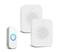 AMFUN Sonnette sans Fil, Sonnette USB étanche, Alimentation par Batterie, Facile à Installer, 20 Tonalités de Carillon et 4 Réglages de Volume-Blanc