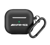 AMG AMAP2RBK Coque pour AirPods Pro 2 Cover Noir Silicone Blanc Logo
