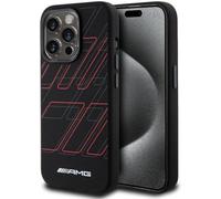 AMG AMHMP15L23SSPK Coque de protection pour iPhone 15 Pro 6,1" Noir Coque rigide en silicone Grand motif losanges