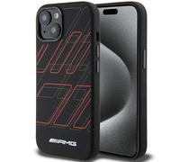 AMG AMHMP15S23SSPK Coque de protection pour iPhone 15/14/13 6,1" Noir Coque rigide en silicone Grand motif losanges