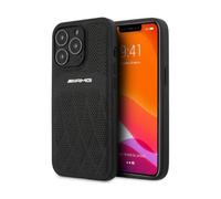 AMG iPhone 13 Pro / 13 Housse, Noir - Cuir Lignes courbes