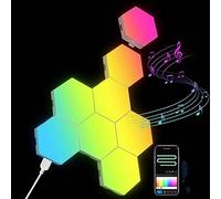 Amgei 3 7 1 2 5 DIY BT Graffiti WiFi Commande vocale Hexagonal Gaming Honeycomb Strange Light Board Épissage Quantum Atmosphère Applique murale