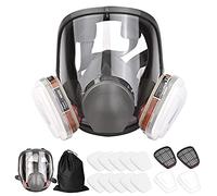 Amgei Masque respiratoire intégral réutilisable 16 en 1 avec revêtement à gaz organique - Large champ de vision pour peinture, polissage, soudage et autres travaux de protection
