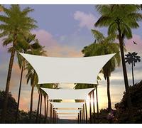 Amgo Voile d'ombrage rectangulaire Blanc de 3 x 4,8 m UPF50+ AGTAPR1016, Blocage des Rayons UV à 95%, perméable à l'eau et à l'air, Commercial et résidentiel, Garantie de 3 Ans (Dimensions