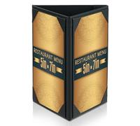 AMGSH Couvertures de menu de tente de table de 12,7 x 17,8 cm, cadre photo triangulaire en similicuir à 3 côtés avec coins inclinés, supports de menu triangulaires pour restaurant, café, bar, boisson