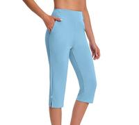 AMhomely Pantalon capri court pour femme, coupe surdimensionnée, pantalon de fitness à séchage rapide - Pantalon de yoga élastique confortable pour entraînement et loisirs, P29 Bleu ciel, M