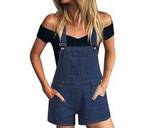 AMhomely Salopette courte une pièce pour femme - En denim - Coupe ample - Pour l'été, Bleu (01), XL