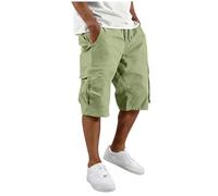 AMhomely Short cargo ample pour homme, longueur 7/8, cordon de serrage uni, plusieurs grandes poches, coupe décontractée, décontracté, randonnée en plein air, léger, séchage rapide pour l'été, M01