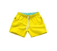 AMhomely Short de bain ample pour homme - Séchage rapide - Short de bain d'été avec poches - Taille élastique confortable - Sans doublure en maille, T02 Jaune, XL