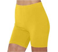 AMhomely Short froncé taille haute sans couture pour femme pour la gym, la course, le yoga, le sport, A72 Jaune, S