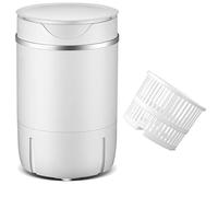 Amhuui Laveuse Compacte, Lave-Linge 8kg Lave-Linge 2 en 1 À Baignoire Simple Et Sèche-Linge, Conception Compacte Portable, Combo Laveuse Semi-Automatique pour Dortoirs, Appartements
