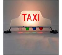 Amhuui Panneau Taxi 5 LED Blanc Jaune 12V 21W Fixation Magnétique