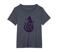 Ami à Quatre Pattes, Amoureux des Chats pour Toujours T-Shirt, Femme Grandes Tailles, Bleu Chiné, 1X