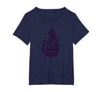 Ami à Quatre Pattes, Amoureux des Chats pour Toujours T-Shirt, Femme Grandes Tailles, Bleu Marine, 1X