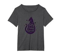 Ami à Quatre Pattes, Amoureux des Chats pour Toujours T-Shirt, Femme Grandes Tailles, Chiné Foncé, 6X