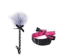 Ami caresseur de plumes, Plume d'amour & Gâterie Massage Plumes avec masque pour les yeux en satin BDSM Fétiche Jouet sexuel