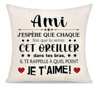 Ami J'espère Que Chaque Fois Que Tu Serres Cet Oreiller il Te Rappelle a Quel Point je t'aime Housse de Coussin pour Homme Garçons Inspiration Idée Meilleurs Amis Cadeaux d'anniversaire Noël (Ami)