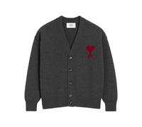Ami Paris - Ami De Coeur Cardigan - Femme - Pulls - Gris - Taille: 40 FR