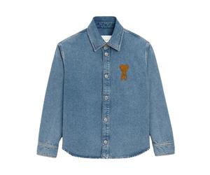 Ami Paris - Ami De Coeur Overshirt - Homme - Chemises - Bleu - Taille: M