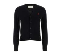 Ami Paris - Ami De Cœur V-neck Cardigan - Femme - Pulls - Noir - Taille: 36 FR