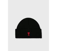 AMI Paris BEANIE WITH RED AMI DE COEUR men Beanies black taille: ONE SIZE