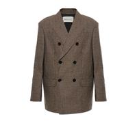 Ami Paris - Blazer en laine à double fente - Femme - Vestes - Brun - Taille: 34 FR