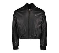Ami Paris - Blouson bomber en cuir noir - Homme - Vestes - Noir - Taille: S