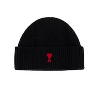 Ami Paris - Bonnet Beanie Noir Rouge ADC - unisex - Accessoires - Noir - Taille: ONE Size