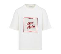 Ami Paris - Boxy Fit Short Sleeves T-Shirt - Homme - Tops - Beige - Taille: S