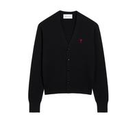 Ami Paris - Hkc361 Cardigan en Mérinos - Homme - Pulls - Noir - Taille: S