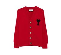 Ami Paris - Cardigan en laine - Homme - Pulls - Rouge - Taille: L