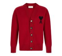 Ami Paris - Cardigan en laine - Homme - Pulls - Rouge - Taille: L