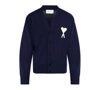 Ami Paris - Cardigan avec logo - Homme - Pulls - Bleu - Taille: XL