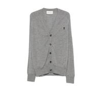 Ami Paris - Cardigan boutonné à col en V - Homme - Pulls - Gris - Taille: L