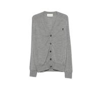 Ami Paris - Cardigan col en V - Homme - Pulls - Gris - Taille: 2XL