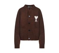 Ami Paris - Cardigan Col Rond Quota avec Ami de Coeur - Femme - Pulls - Brun - Taille: 36 FR