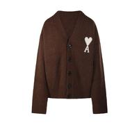 Ami Paris - Cardigan à logo - Homme - Pulls - Vert - Taille: S