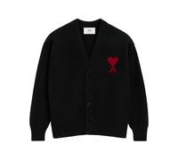 Ami Paris - Cardigan en laine avec logo - unisex - Pulls - Noir - Taille: XL