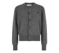 Ami Paris - Cardigan De Coeur - Femme - Pulls - Gris - Taille: 36 FR