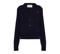 Ami Paris - Cardigan en laine avec logo brodé - Femme - Pulls - Bleu - Taille: 36 FR