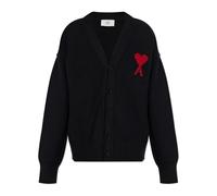 Ami Paris - Cardigan en laine avec logo - unisex - Pulls - Noir - Taille: 36 FR