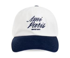 Ami Paris - Casquette Bicolore en Coton - unisex - Accessoires - Blanc - Taille: ONE Size