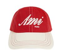 Ami Paris - Casquette en Coton avec Broderie - unisex - Accessoires - Rouge - Taille: ONE Size